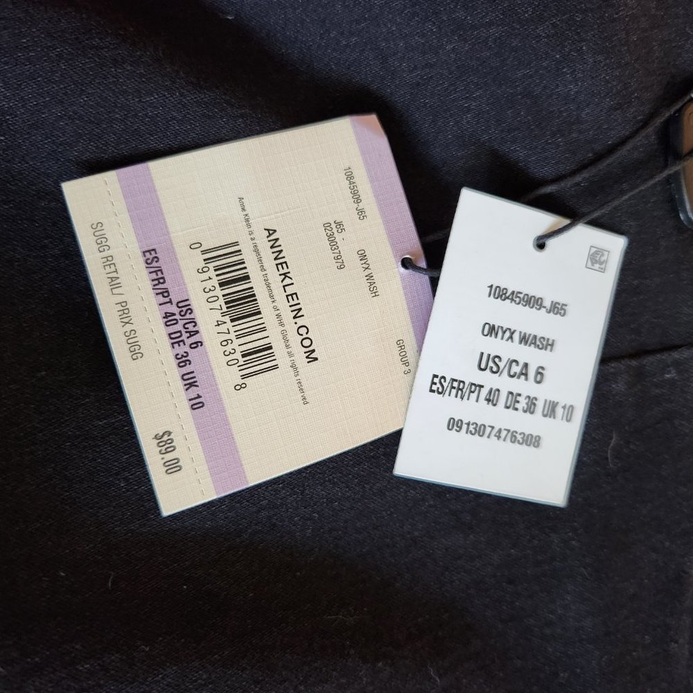 NWT Anne Klein Onyx Wash Flared A-Line Skirt Cotton Blend Stretch Fabric Size 6 - Picture 13 of 14